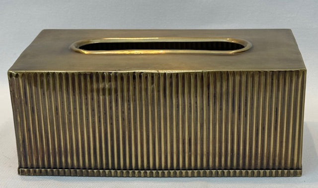 TISSUE BOX GREEK RECTANGULAR ANTIQUE BRASS (591054)