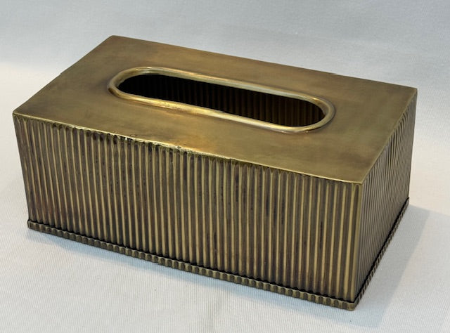 TISSUE BOX GREEK RECTANGULAR ANTIQUE BRASS (591054)