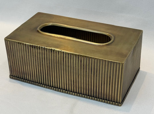 TISSUE BOX GREEK RECTANGULAR ANTIQUE BRASS (591054)