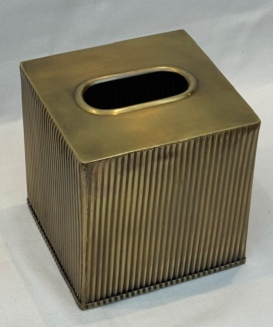 TISSUE BOX GREEK SQUARE ANTIQUE BRASS (590694)
