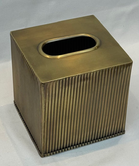 TISSUE BOX GREEK SQUARE ANTIQUE BRASS (590694)