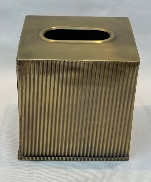 TISSUE BOX GREEK SQUARE ANTIQUE BRASS (590694)