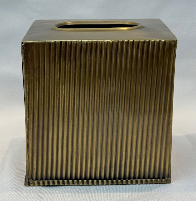 TISSUE BOX GREEK SQUARE ANTIQUE BRASS (590694)