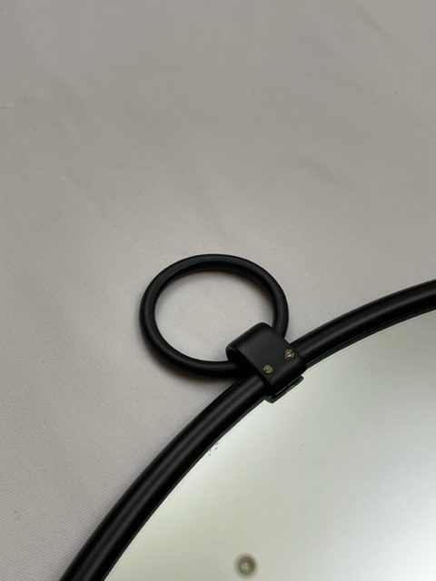 MIRROR ROUND CLASSIC W/HOOK XL M/BLACK (71-994-68-PC)