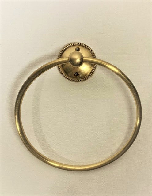 TOWEL RING BEADED BRASS (5704/AG)