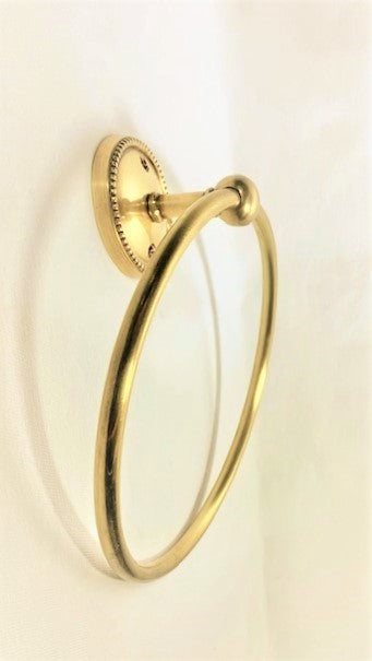 TOWEL RING BEADED BRASS (5704/AG)