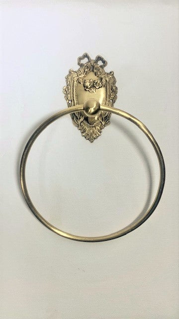 TOWEL RING ROSE ANTIQUE BRASS (ST-73)