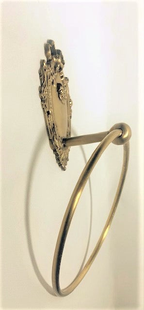 TOWEL RING ROSE ANTIQUE BRASS (ST-73)
