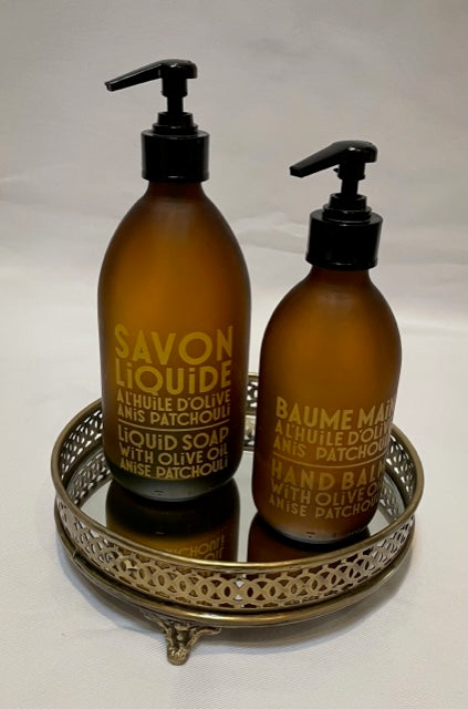 TRAY VANITY ROUND BRASS W/MIRROR (739506MIR)