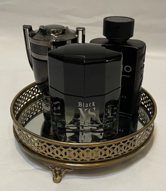 TRAY VANITY ROUND BRASS W/MIRROR (739506MIR)