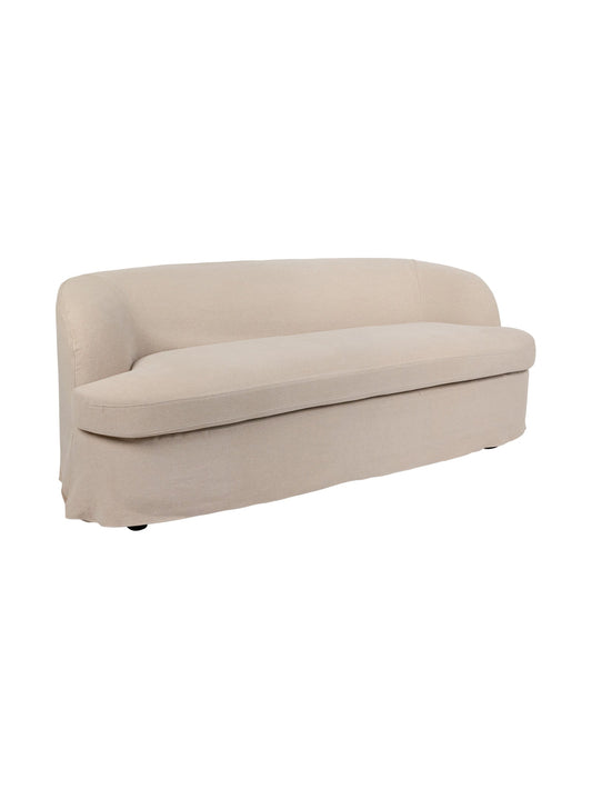 Beige slipcover sofa