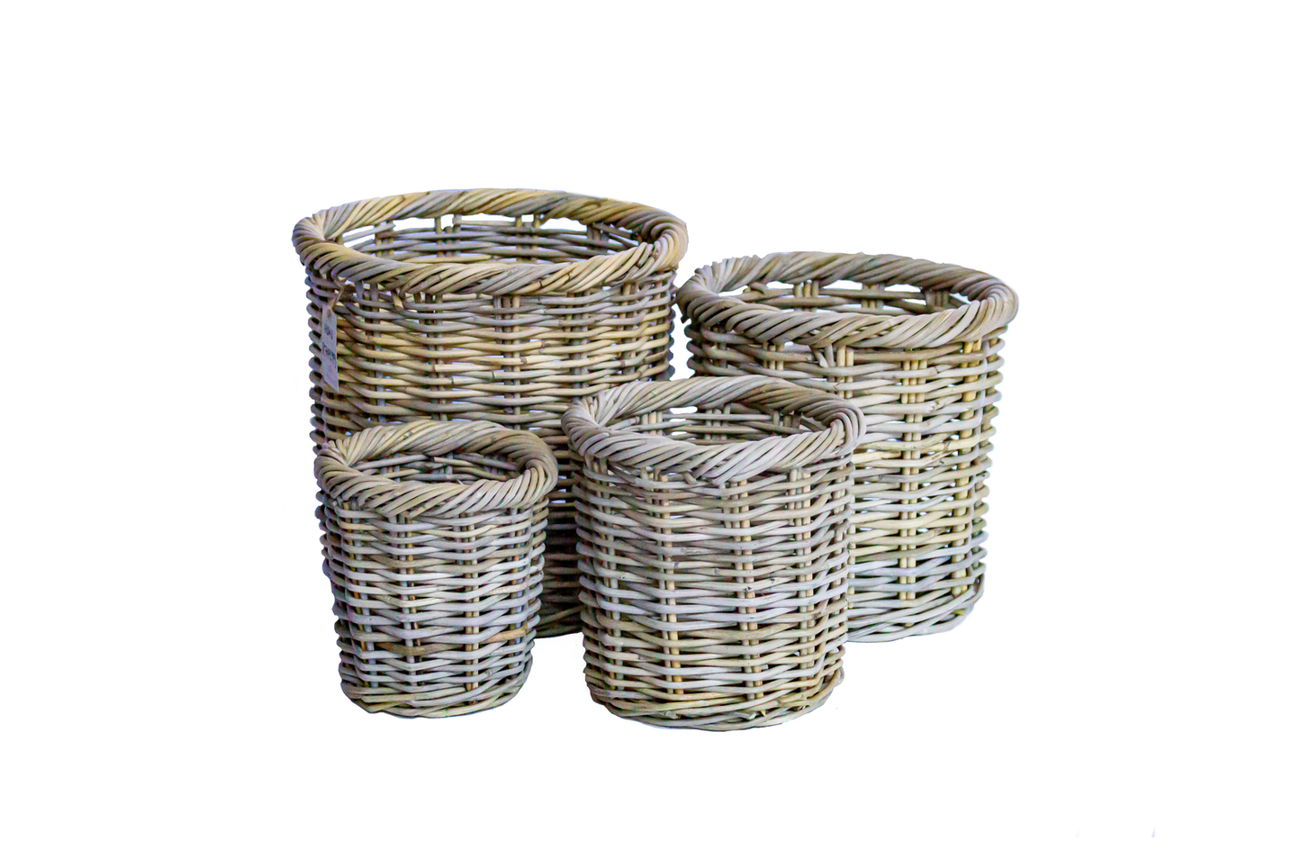 Medium Rattan Planter Basket with Folded Lip