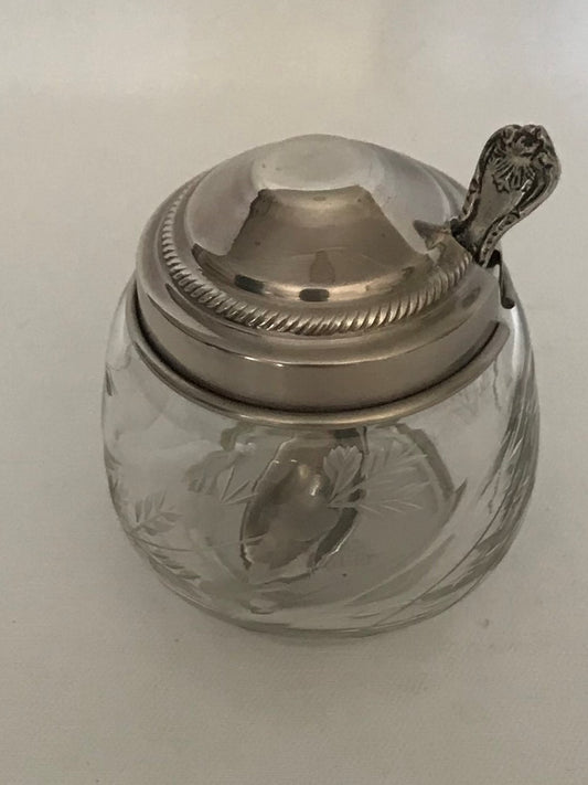 BOWL CUT GLASS WITH SPOON (ST-85)