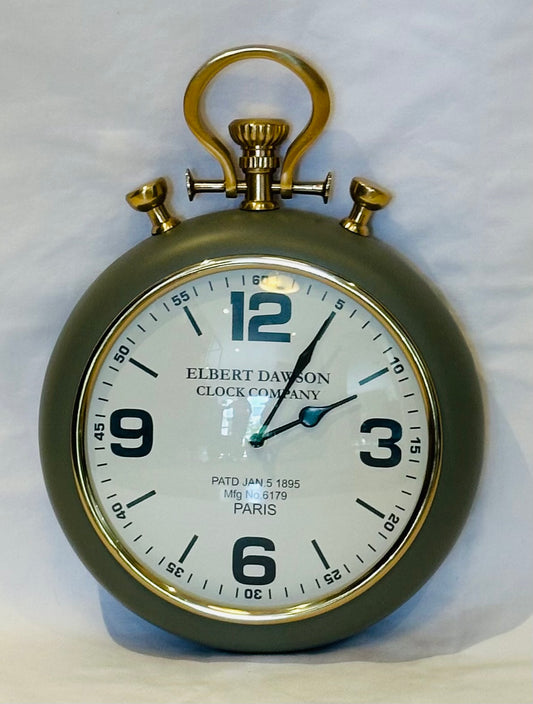 CLOCK VINTAGE WALL CAMO (47-413-44-G)