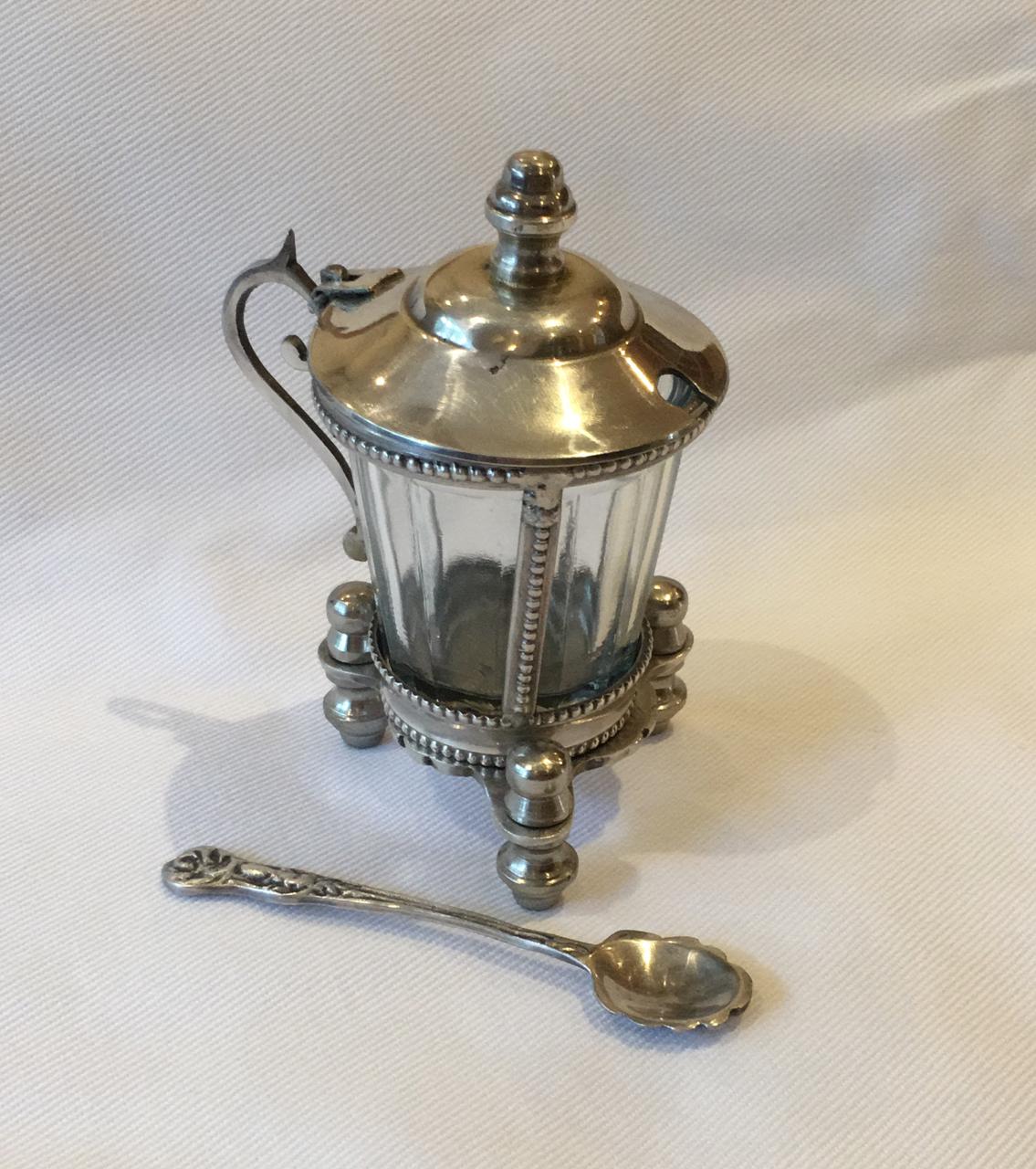 CONDIMENT POT & SPOON SET (N374)
