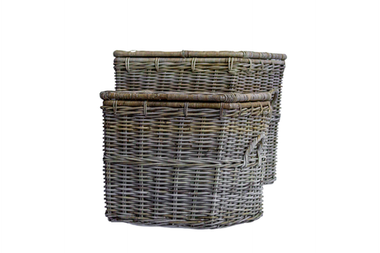 Small Rattan Chest with Handles