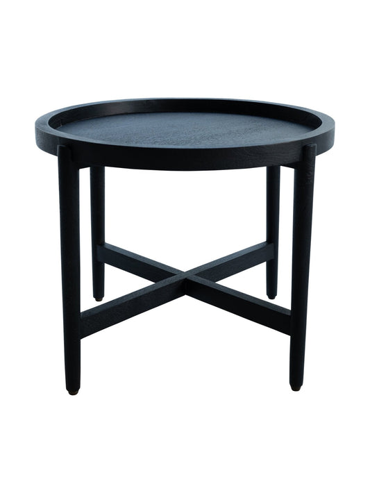 Black wooden side table 