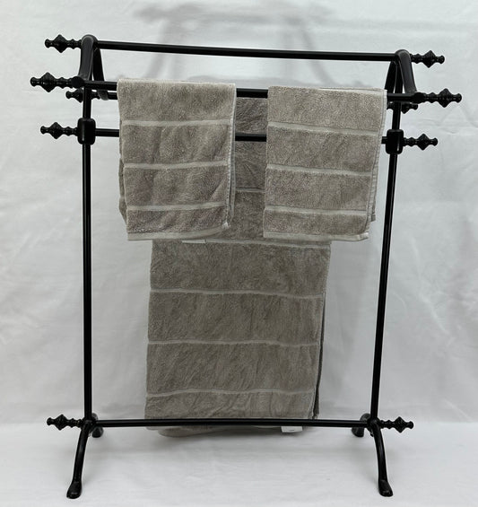 FREE STANDING TOWEL RAIL FRENCH NEW MATT BLACK (SAB3)