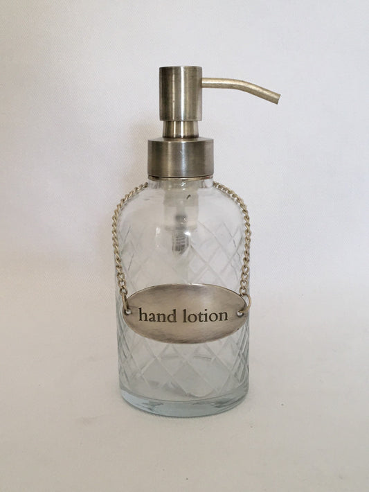 GLASS DISPENSER WITH HAND LOTION CHARM (7551/HL/AS)