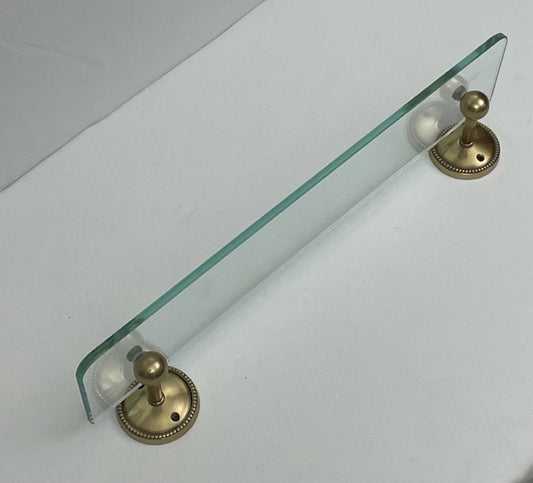 GLASS SHELF BEADED ANTIQUE BRASS (5756/AG)