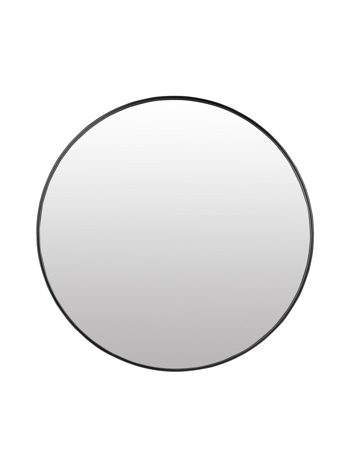 Round black aluminium mirror