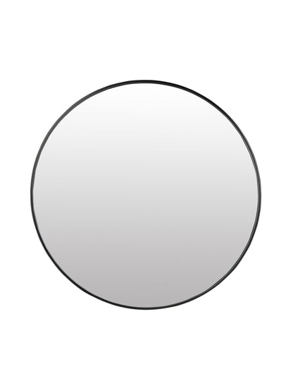 Round black aluminium mirror