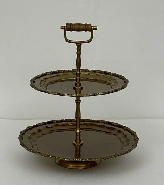 PATISSERIE 2 TIER TREASURE BRASS (19430)