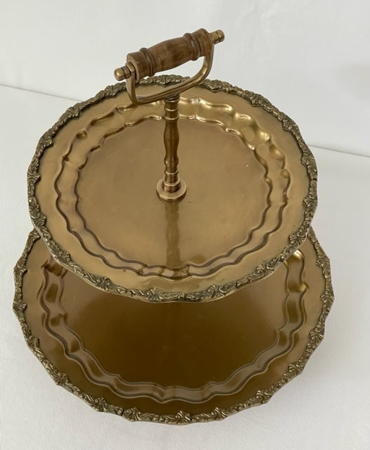 PATISSERIE 2 TIER TREASURE BRASS (19430)