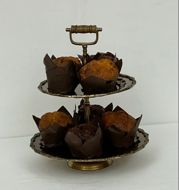 PATISSERIE 2 TIER TREASURE BRASS (19430)