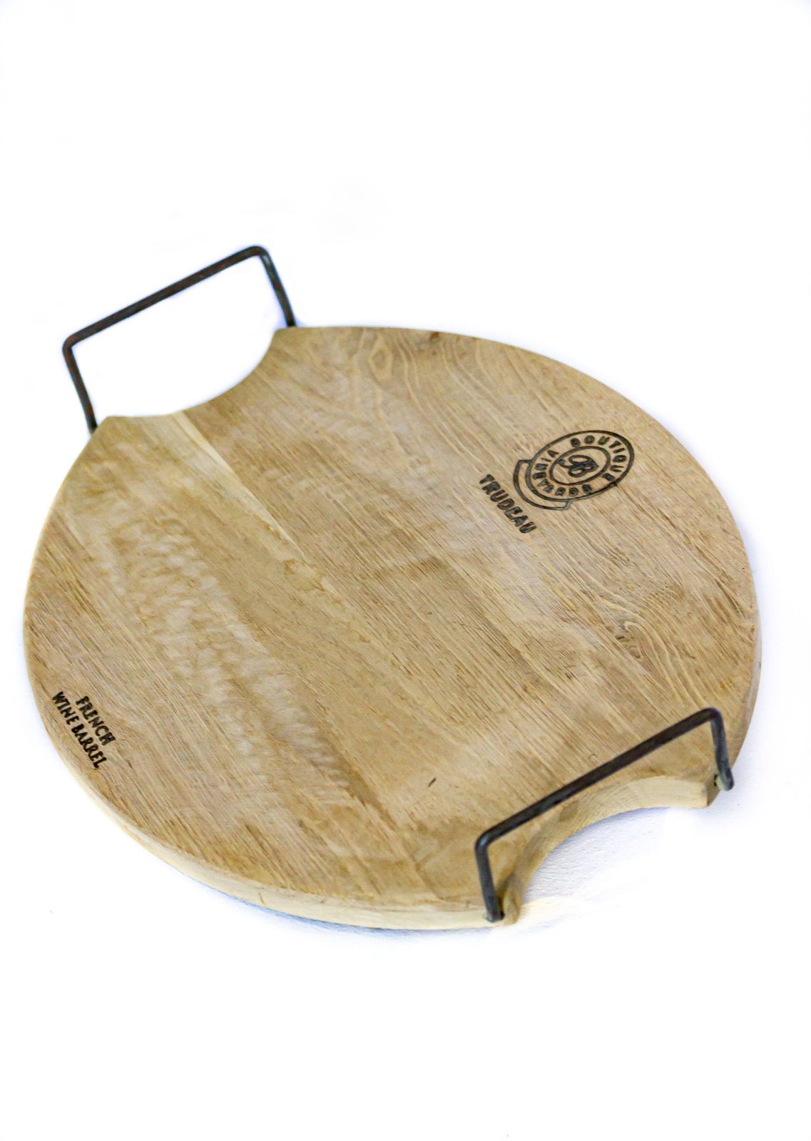 Oak Oval Board with Metal Handles
