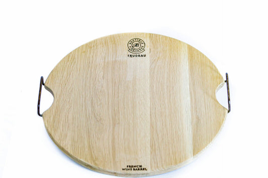 Oak Oval Board with Metal Handles