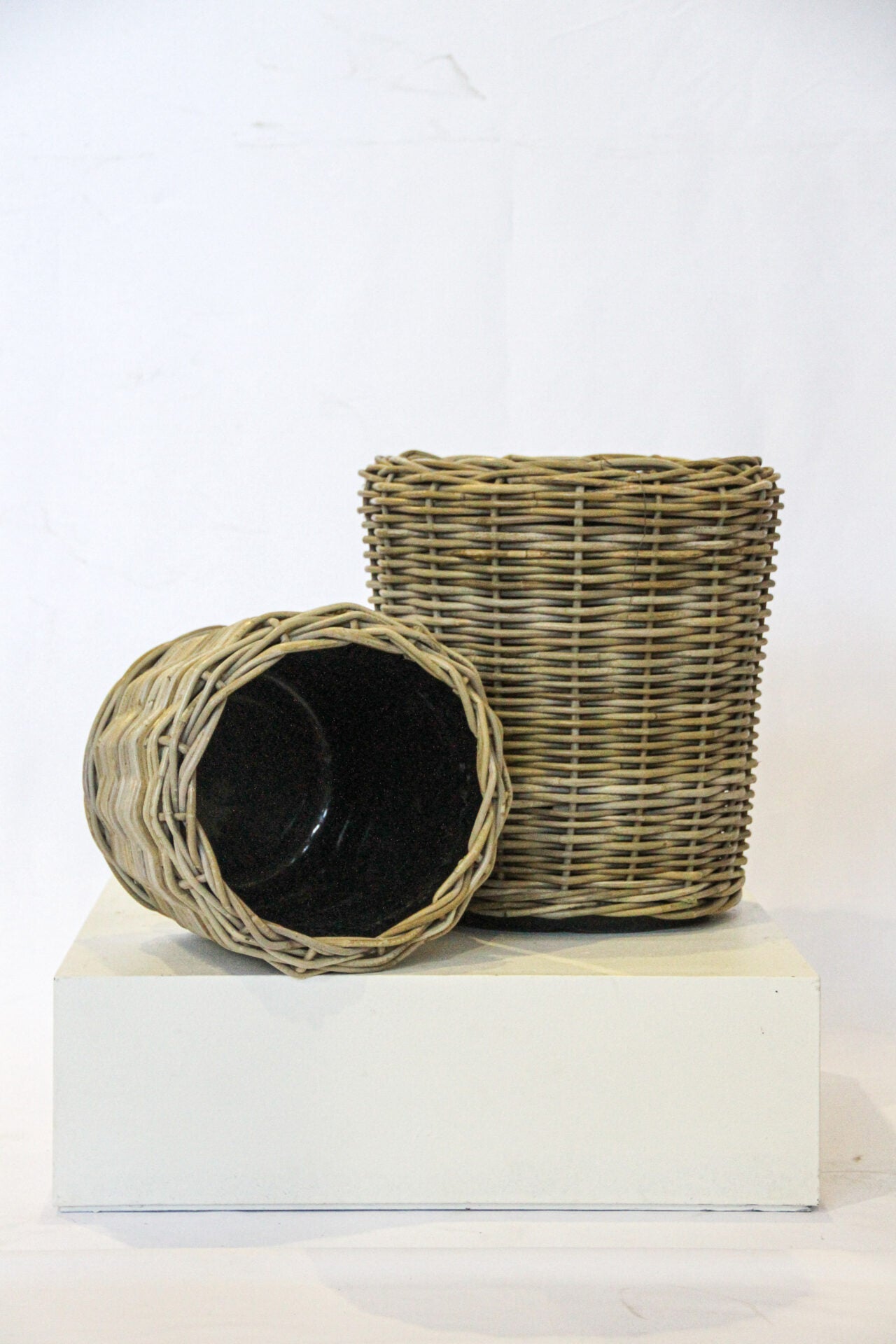 Small Rattan Planter with Lined Inner