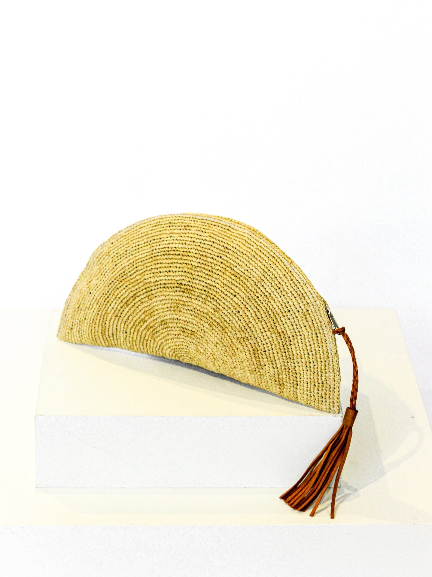 Neutral Half Moon Clutch Bag