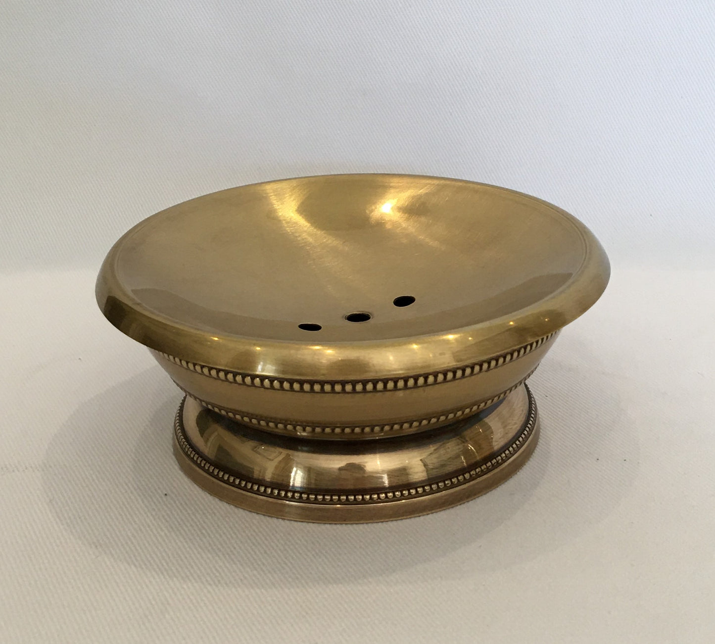 SOAP DISH BEADED BRASS (3980/AG)
