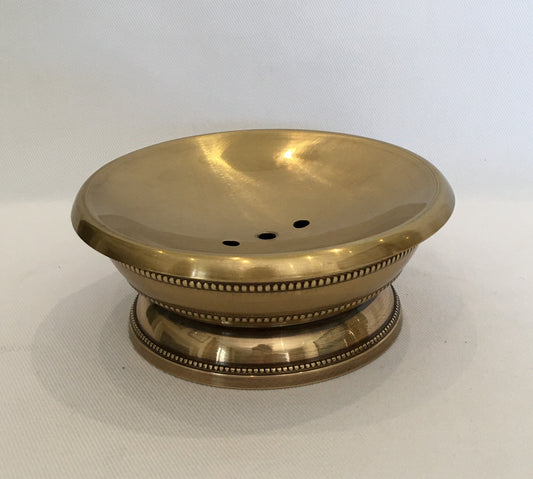 SOAP DISH BEADED BRASS (3980/AG)