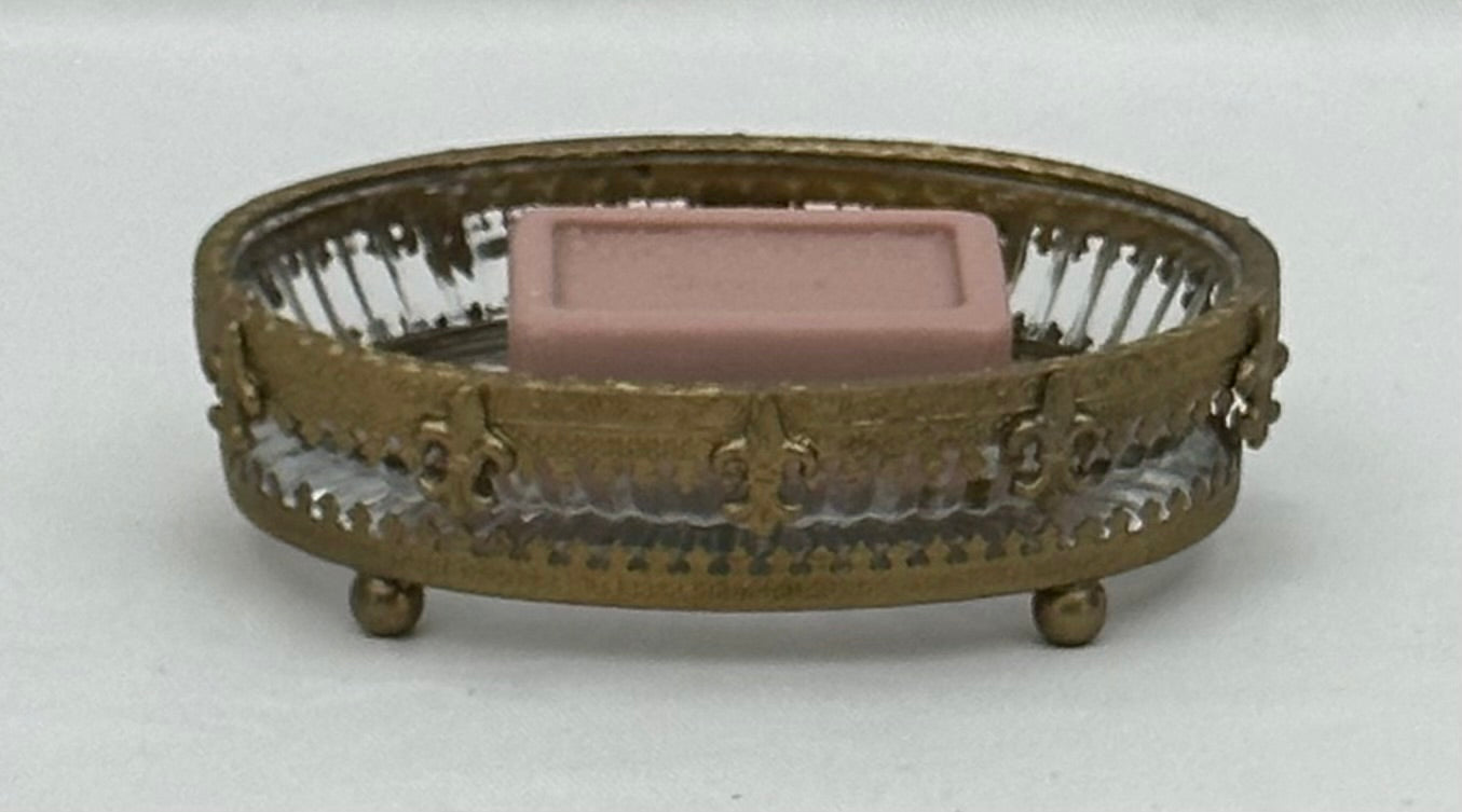 SOAP DISH FLEUR ANTIQUE BRASS (N171)