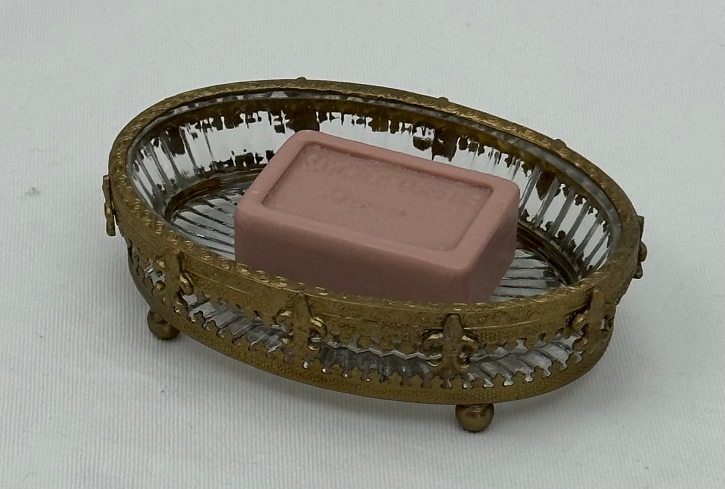 SOAP DISH FLEUR ANTIQUE BRASS (N171)