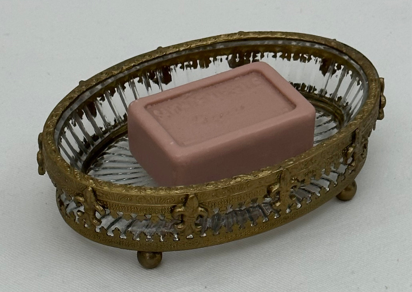 SOAP DISH FLEUR ANTIQUE BRASS (N171)