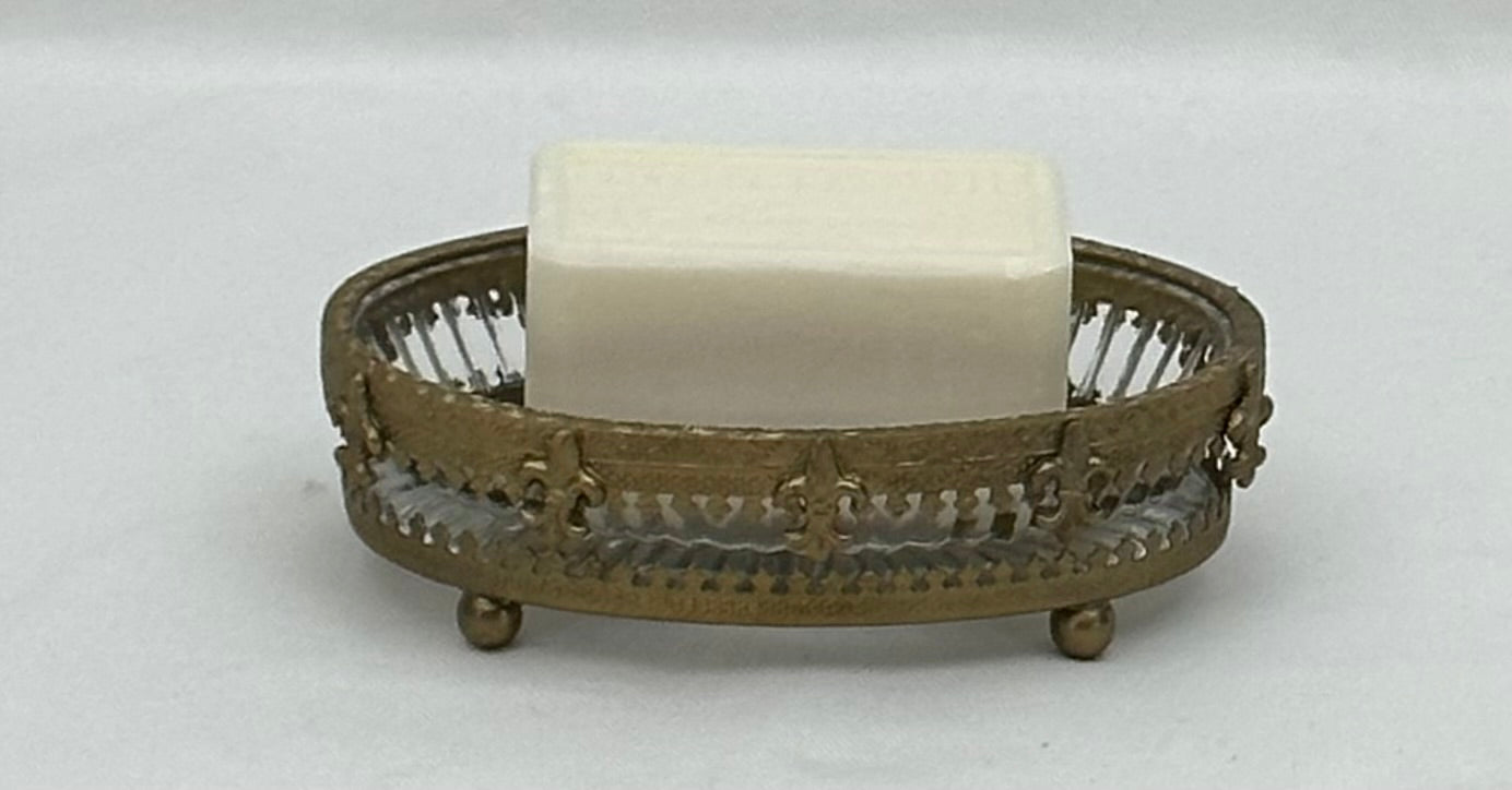SOAP DISH FLEUR ANTIQUE BRASS (N171)