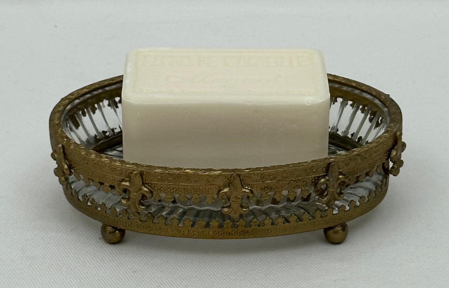 SOAP DISH FLEUR ANTIQUE BRASS (N171)