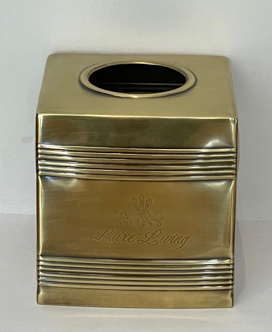 TISSUE BOX COVER LUX LIVING BRASS (8358/SS)
