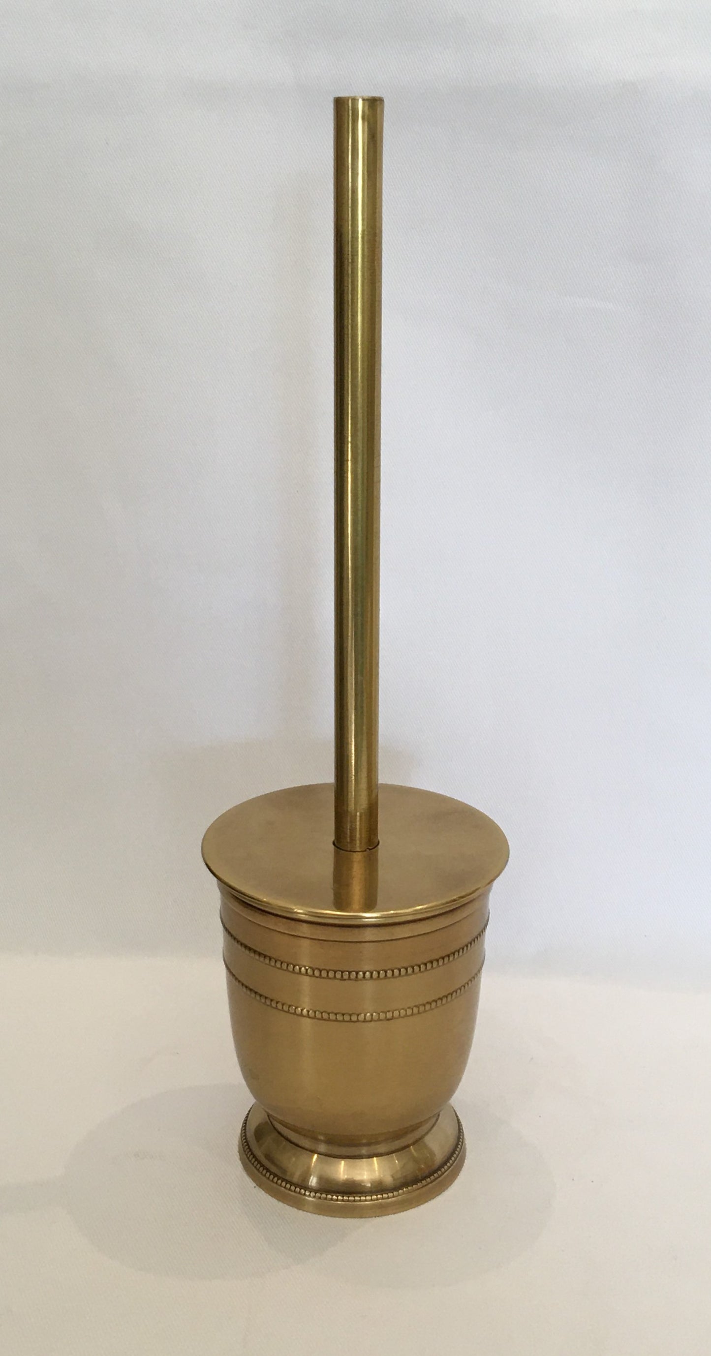 TOILET BRUSH HOLDER BEADED BRASS (3979/AG)
