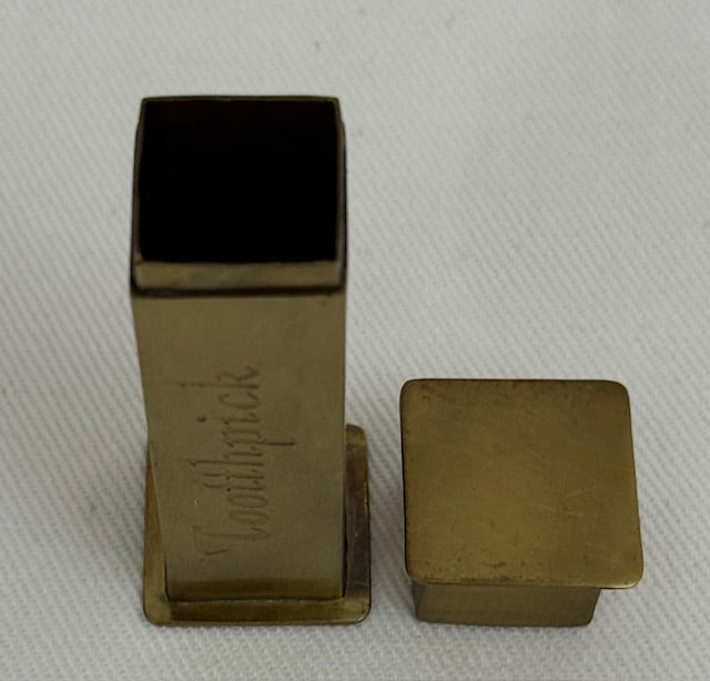 TOOTH PICK HOLDER SQUARE ANTIQUE BRASS (26802AB)
