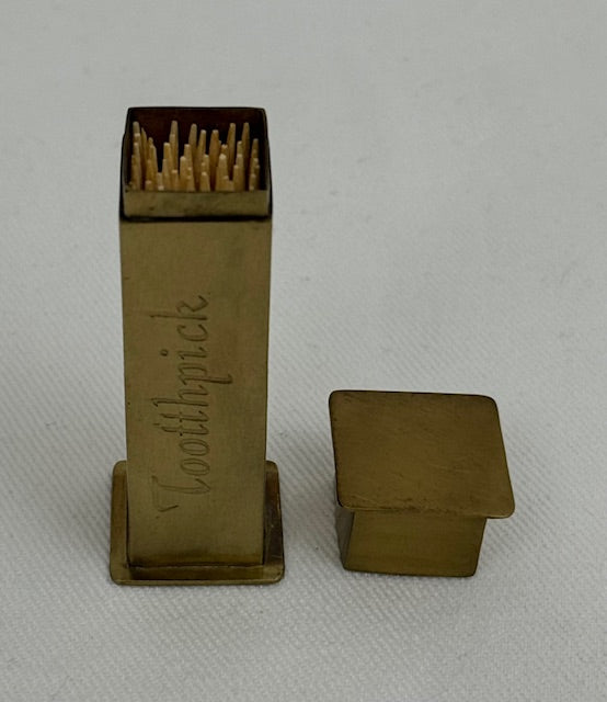 TOOTH PICK HOLDER SQUARE ANTIQUE BRASS (26802AB)