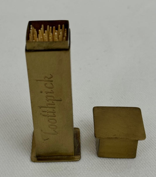 TOOTH PICK HOLDER SQUARE ANTIQUE BRASS (26802AB)