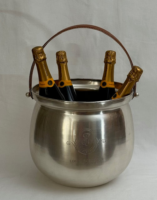 WINE COOLER CRISTAL WITH TAN HANDLE (SR4012)