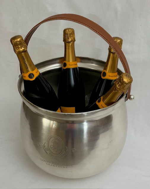 WINE COOLER CRISTAL WITH TAN HANDLE (SR4012)