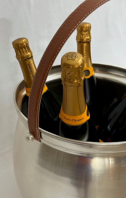 WINE COOLER CRISTAL WITH TAN HANDLE (SR4012)